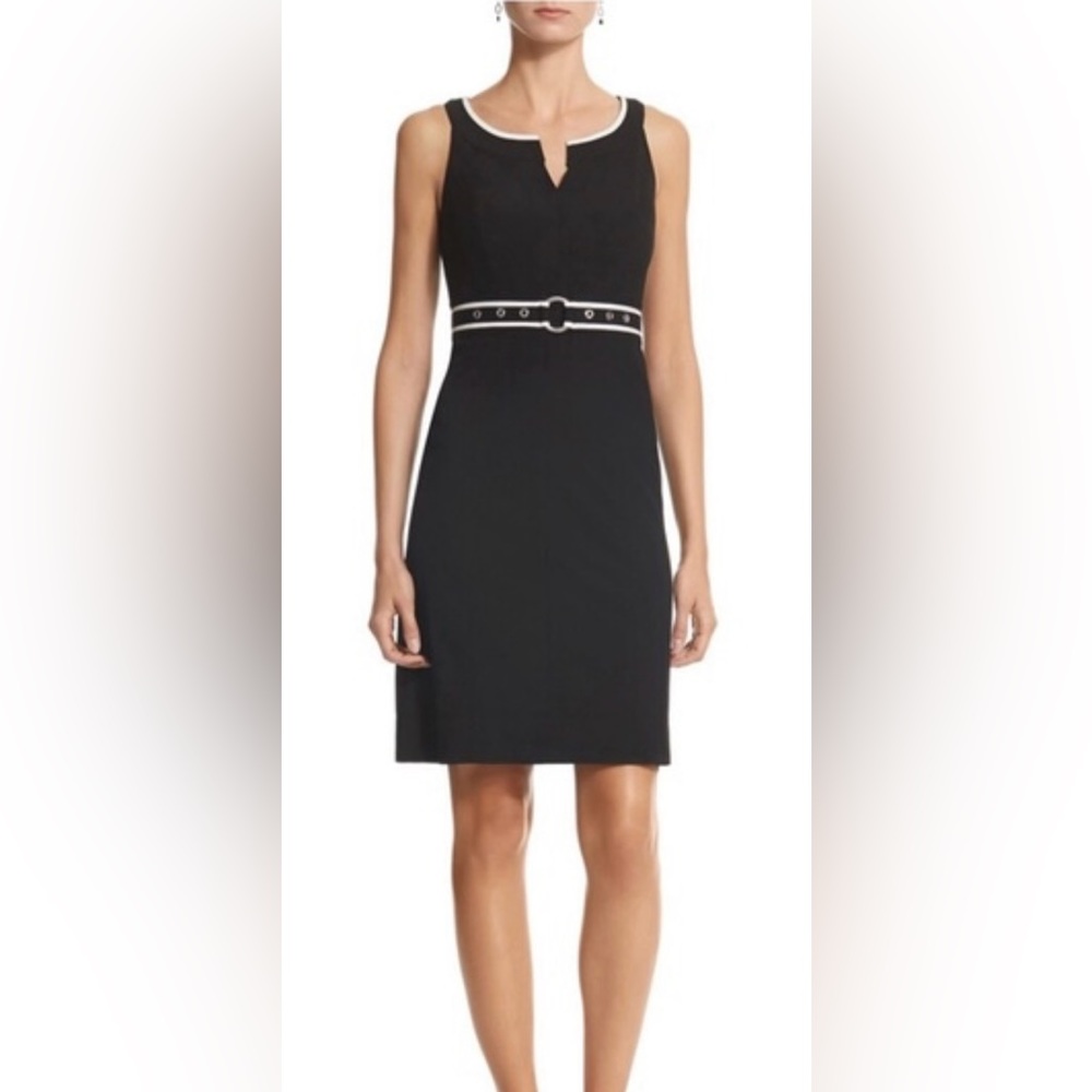 White House Black Market Sleeveless Notch Neck Shift Dress - size 8